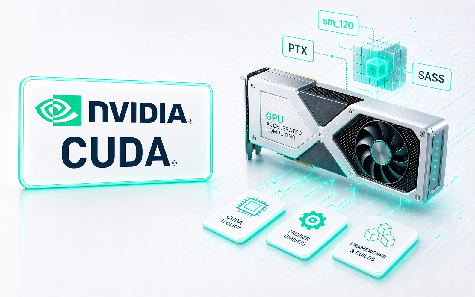 Abstract illustration of CUDA, GPU architectures, and toolchain layers