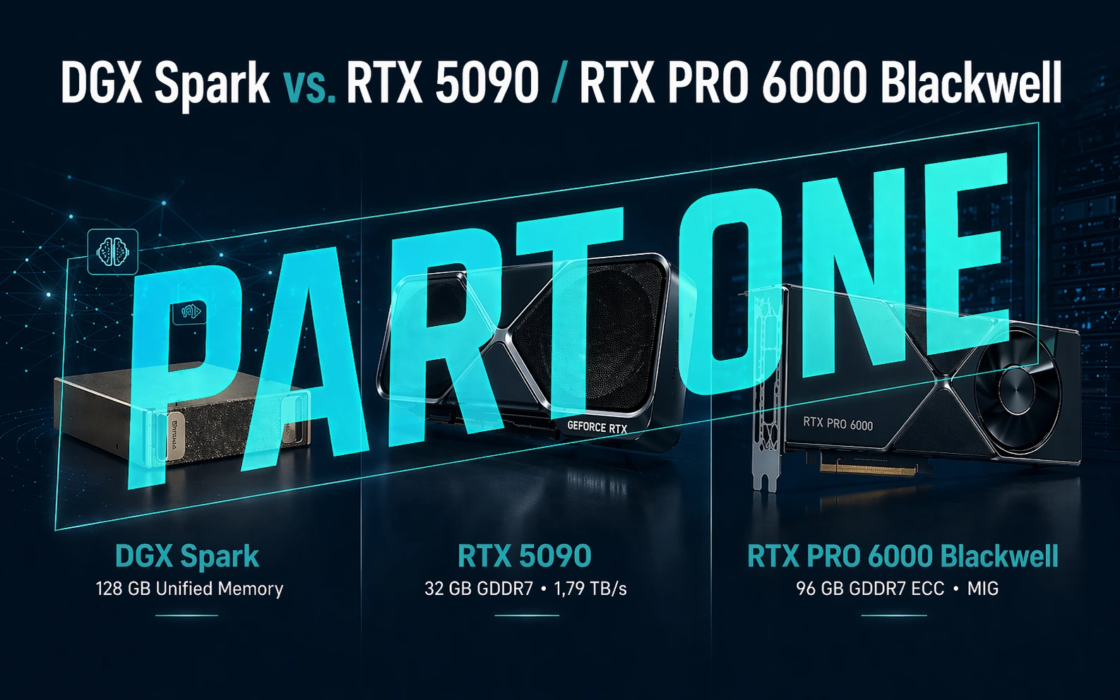 Abstract illustration of DGX Spark and RTX Blackwell
